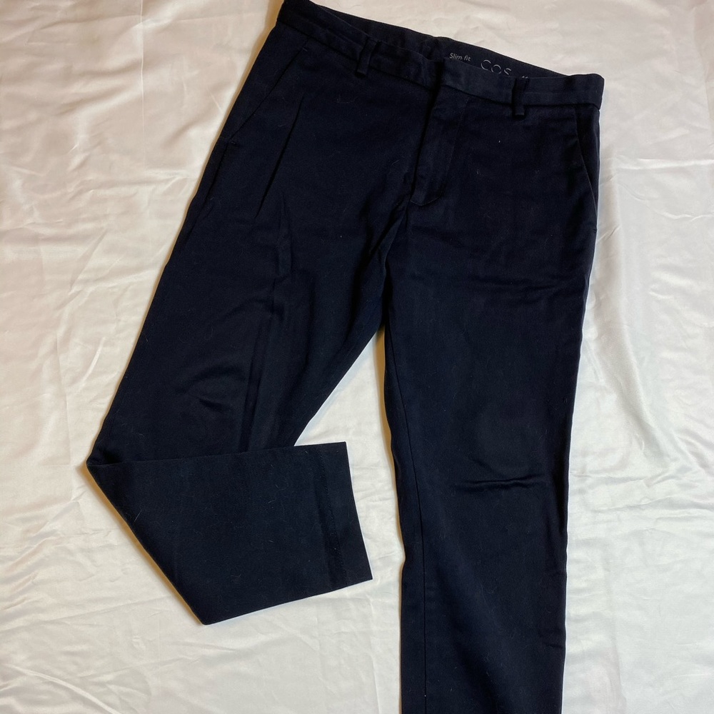 Cos slim fit navy chino pants